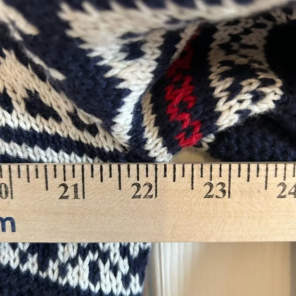 IZOD Navy Blue Fair Isle 1/4 Zip Classic Pullover Sweater XL